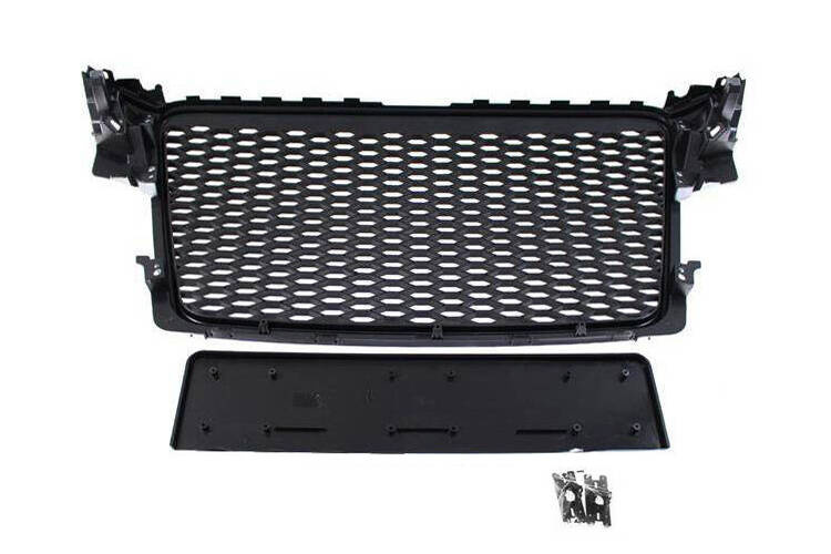 Grill Audi A4 B8 RS Style Silver Black 08 12 PDC Akcesoria zewnętrzne