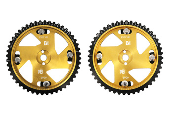 ADJUSTABLE CAM GEARS Mitsubishi 4G63/Evo 1-8 w/ARP Fastener Bolts - Gold Anodize - Pair