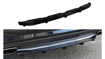 CENTRAL REAR SPLITTER MERCEDES CLS C218 (with a vertical bar) AMG LINE Gloss Black