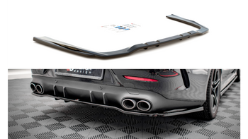 Central Rear Splitter (with vertical bars) Mercedes-AMG CLS 53 C257 Gloss Black