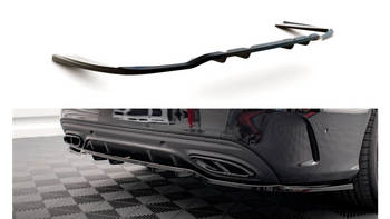 Central Rear Splitter (with vertical bars) Mercedes-Benz C AMG-Line W205 Facelift Gloss Black
