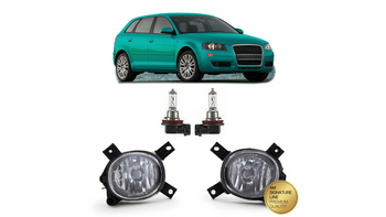 Fog Lights Set Clear suitable for AUDI A3 (8P) Hatchback Sportback Convertible A4 B7 (8E) Sedan Avant 2004-2013