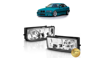 Fog Lights Set Clear suitable for BMW 3 (E36) Coupe Touring Compact Convertible Sedan 1991-1999