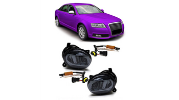 Fog Lights Set Smoke suitable for AUDI A6 C6 (4F) Sedan Allroad Avant A4 B8 (8K) Sedan Avant Q5 (8R) SEAT EXEO (3R2) 2004-2011