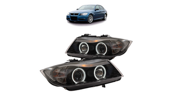 Headlights Halogen Black CCFL suitable for BMW 3 (E90) Sedan (E91) Touring 2005-2012