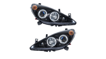 Headlights Halogen Projector Black suitable for PEUGEOT 307 Hatchback CC SW 2001-now