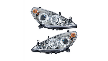 Headlights Halogen Projector Chrome suitable for PEUGEOT 307 Hatchback CC SW 2001-now