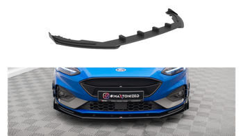 Racing Durability Front Splitter + Flaps Ford Focus ST / ST-Line Mk4 Black + Gloss Flaps