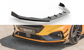 Racing Durability Front Splitter + Flaps Ford Focus ST / ST-Line Mk4 - Black-Red + Gloss Flaps