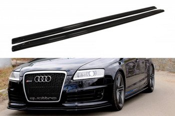 Side Skirts Diffusers Audi RS6 C6 - Gloss Black
