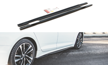 Side Skirts Diffusers Audi S5 / A5 S-Line Sportback F5 Facelift - Carbon Look