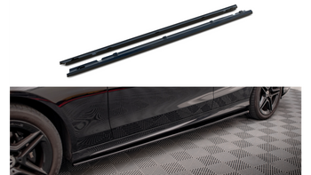 Side Skirts Diffusers Mercedes-Benz C43 / C AMG-Line Sedan W205 Facelift Gloss Black