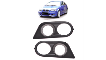 Sport Fog Light Covers Black suitable for BMW 3 (E46) Coupe Convertible Sedan Touring 2000-2006