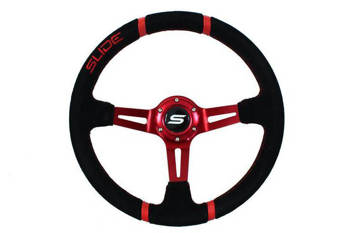 Steering wheel SLIDE 350mm offset:90mm Suede Red