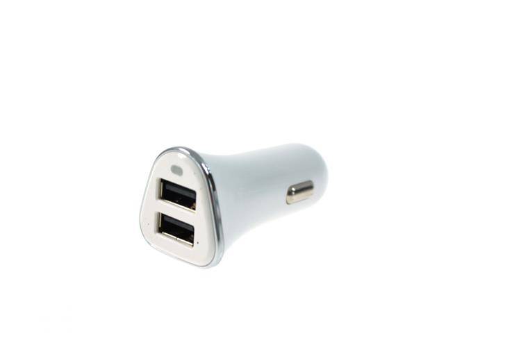 Car Charger 12-24V 2xUSB 2.4A White Type 1