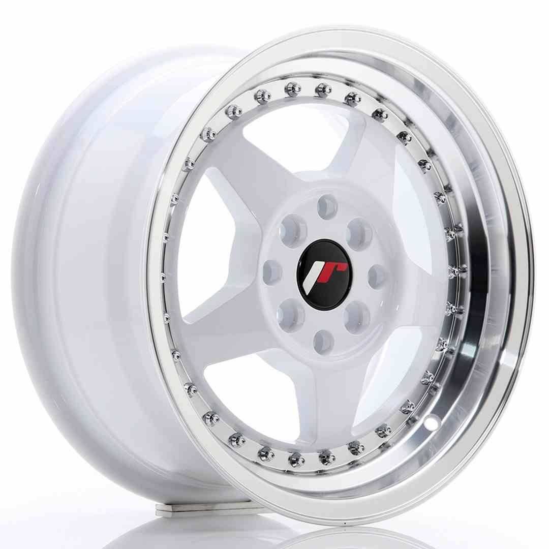 JR Wheels JR6 15x7 ET25 4x100/108 White w/Machined Lip