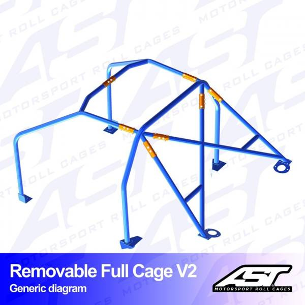Roll Cage TOYOTA Supra (Mk3) 3doors Targa REMOVABLE FULL CAGE V2