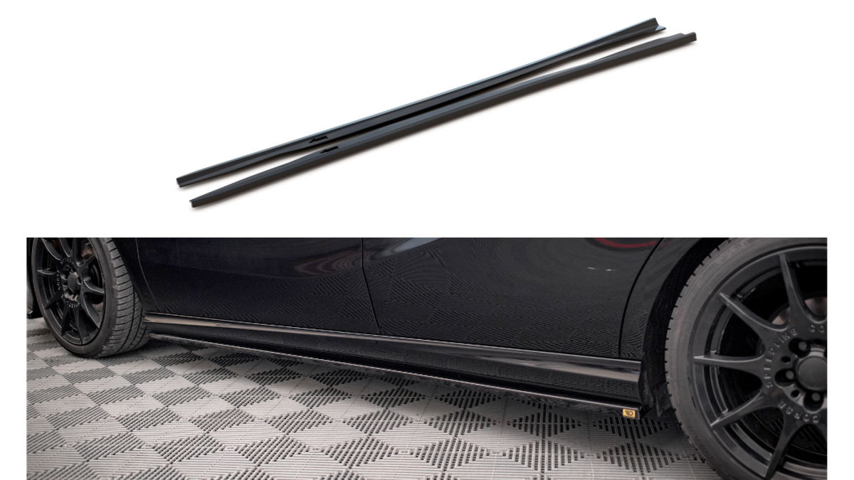 Side Skirts Diffusers Mercedes-Benz B W246 Facelift Gloss Black ...