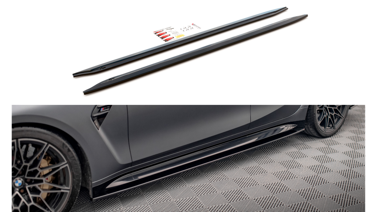 Side Skirts Diffusers V.1 BMW M3 G80 Gloss Black | Spoilering ...