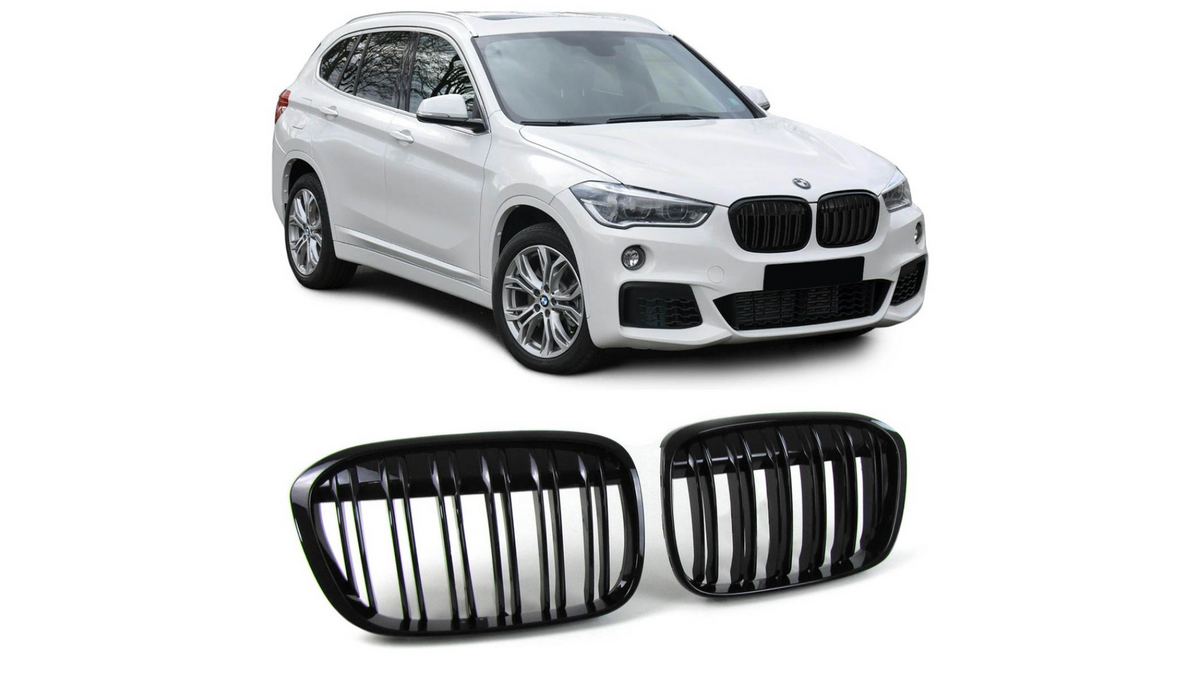 Sport Grille Single Line Gloss Black suitable for BMW X1 (F48) Pre