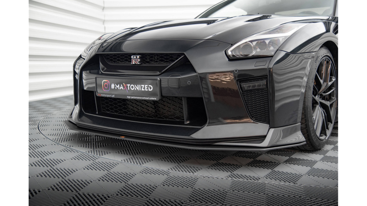 Street Pro Front Splitter Nissan GTR R35 Facelift Black | Spoilering ...