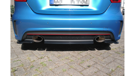 CENTRAL REAR SPLITTER (WITHOUT VERTICAL BARS) MERCEDES-BENZ W176 AMG-LINE PREFACE Gloss Black