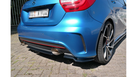 CENTRAL REAR SPLITTER (WITHOUT VERTICAL BARS) MERCEDES-BENZ W176 AMG-LINE PREFACE Gloss Black