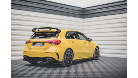 Central Rear Splitter + Flaps for Mercedes-AMG A 45 S Aero Pack W177 Gloss Black