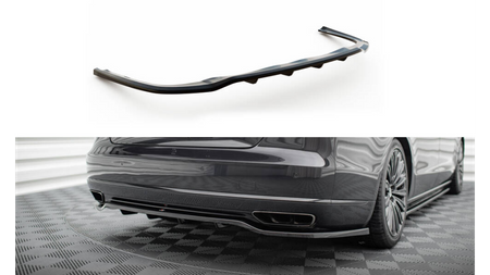 Central Rear Splitter (with vertical bars) Audi A8 D4 Facelift Gloss Black