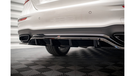 Central Rear Splitter (with vertical bars) Mercedes-Benz E AMG-Line W213 Facelift Gloss Black