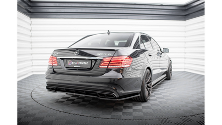 Central Rear Splitter (with vertical bars) Mercedes-Benz E63 AMG Sedan W212 Facelift Gloss Black