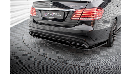 Central Rear Splitter (with vertical bars) Mercedes-Benz E63 AMG Sedan W212 Facelift Gloss Black