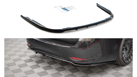 Central Rear Splitter (with vertical bars) Toyota Avensis Wagon Mk3 Facelift Gloss Black