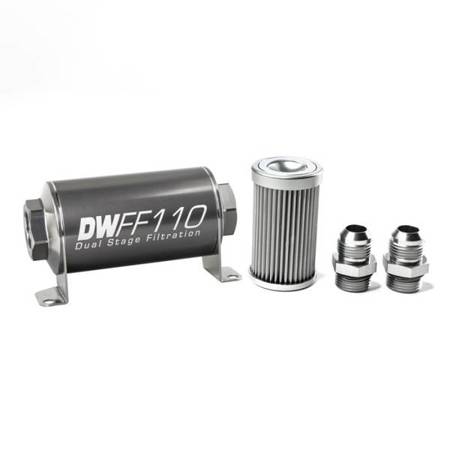 DeatschWerks Universal in-line fuel filter 10 micron AN10 110mm