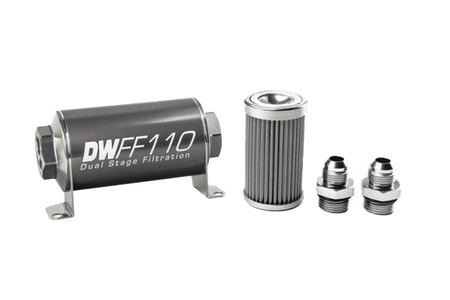 DeatschWerks Universal in-line fuel filter 100 micron AN8 110mm