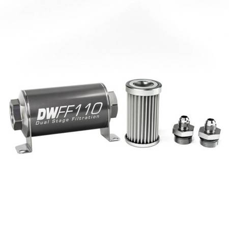 DeatschWerks Universal in-line fuel filter 5 micron AN6 110mm