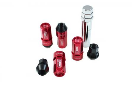 Forged wheel lug nuts D1Spec Heptagon 2in1 12x1,5 Red