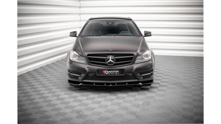 Front Splitter V.1 Mercedes-Benz C Coupe / Sedan / Estate AMG-Line C204 / W204 Facelift / S204 Facelift Gloss Black