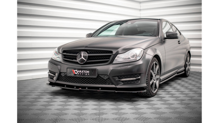 Front Splitter V.2 Mercedes-Benz C Coupe / Sedan / Estate AMG-Line C204 / W204 Facelift / S204 Facelift Gloss Black