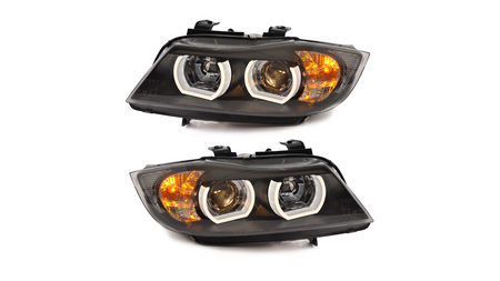 Headlights Halogen Black suitable for BMW 3 (E90) Sedan (E91) Touring 2005-2012