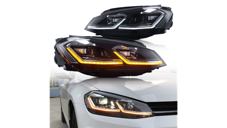 Headlights Halogen Chrome suitable for VW GOLF VII Pre-Facelift 2013-2017