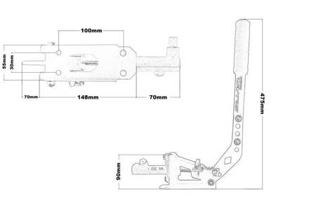 Hydraulic hand brake horizontal vertical with lock