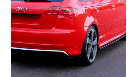 REAR SIDE SPLITTERS Audi RS3 8P Gloss Black