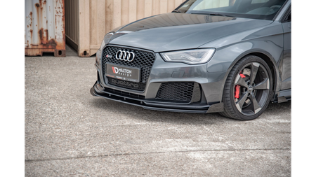 Racing Durability Front Splitter + Flaps Audi RS3 8V Sportback Black + Gloss Flaps