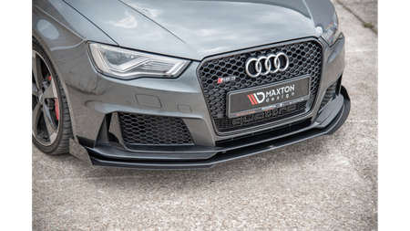 Racing Durability Front Splitter + Flaps Audi RS3 8V Sportback Black + Gloss Flaps