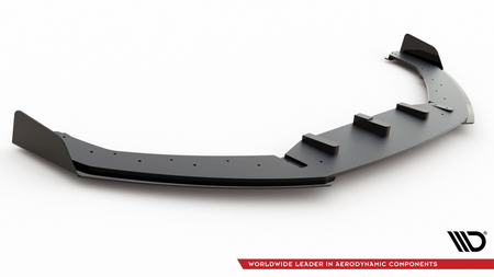 Racing Durability Front Splitter + Flaps Audi RS3 8V Sportback Black + Gloss Flaps