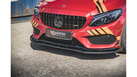 Racing Durability Front Splitter + Flaps Mercedes - AMG C43 Coupe C205 Black + Gloss Flaps