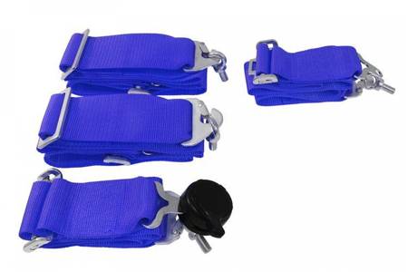 Racing seat belts 4p 3" Blue - Quick