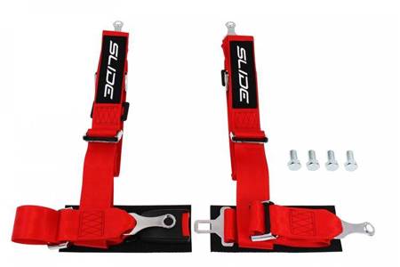 Racing seat belts Slide 4p 2" Red