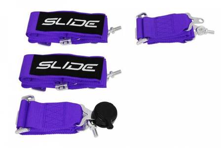 Racing seat belts Slide Quick 4p 3" Purple